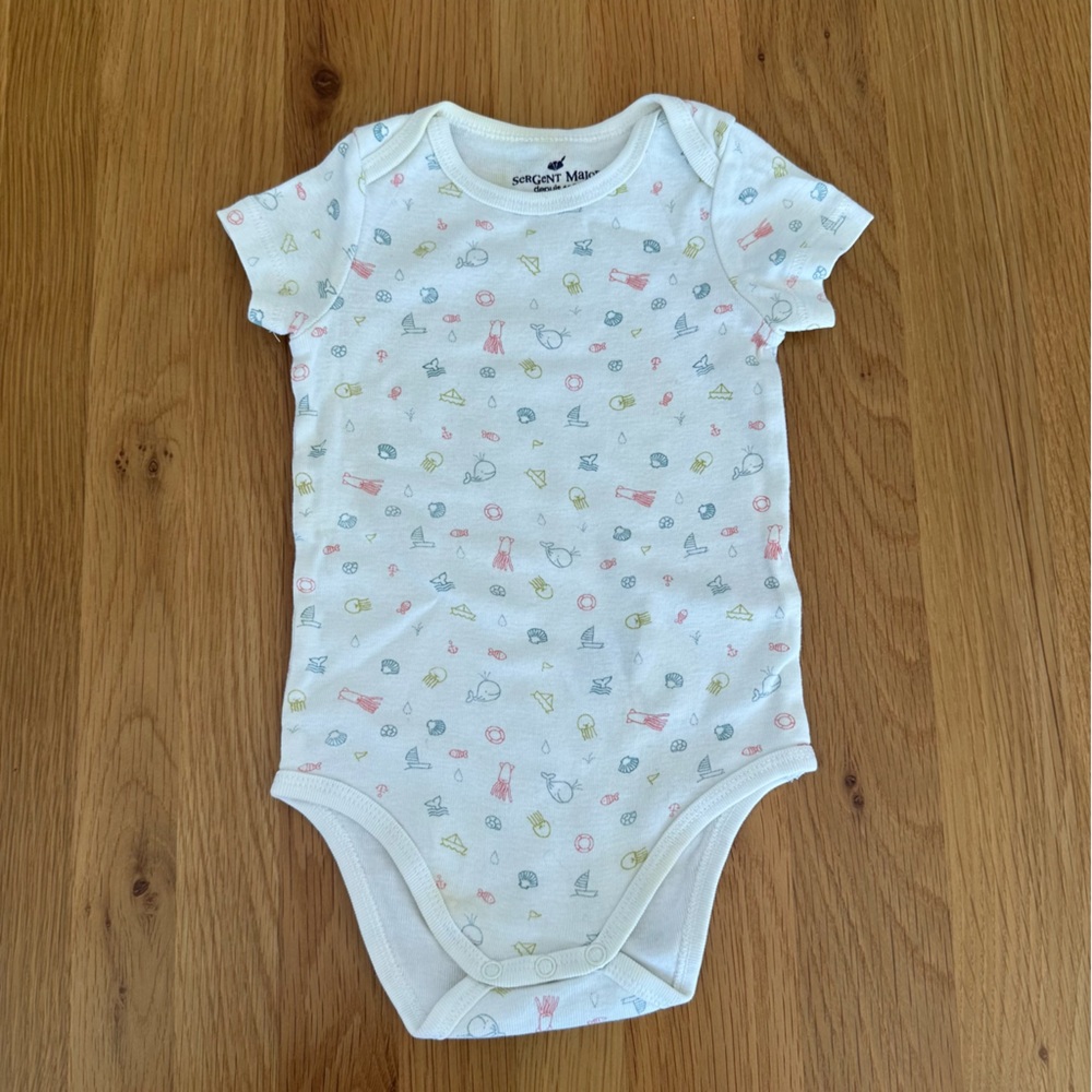 Sergent Major White Bodysuit with Colorful Print